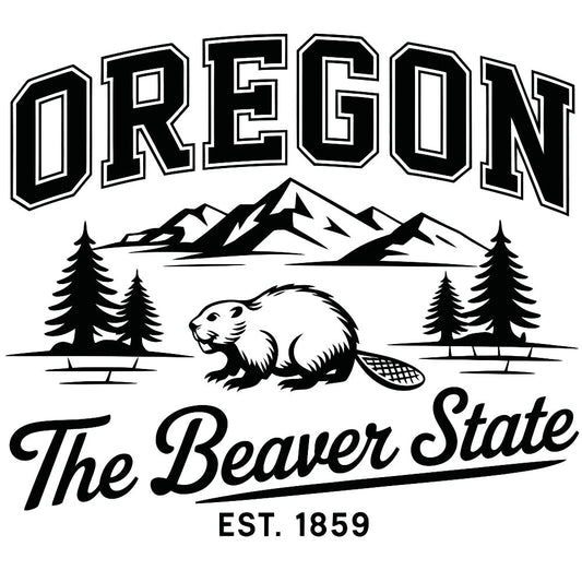 Oregon Black and White Fabric Panel