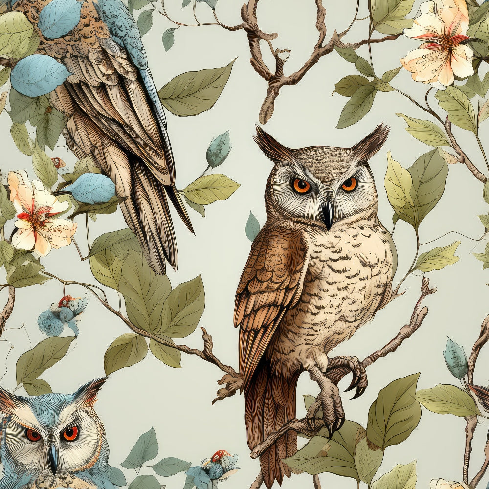 Owl Ephemera Pattern 11 Quilting Cotton Fabric