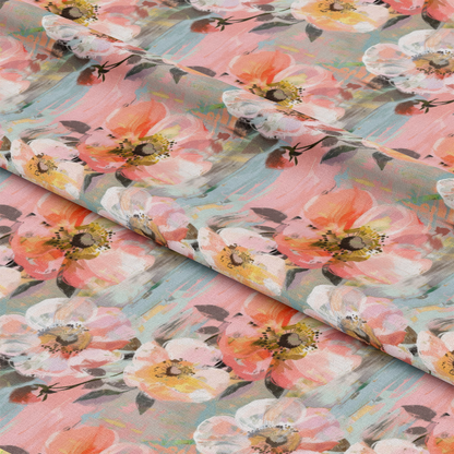 - Pastel Abstract Painted Flowers Pattern 3 Quilting Cotton Fabric  
- Soft pink, peach, white, yellow, and green floral design  
- Abstract floral motif, watercolor style  
- Quilting cotton textile, artistic blossom print  
- Light, airy colors, layered brushstroke background  
- Decorative fabric, delicate flower shapes, spring-inspired