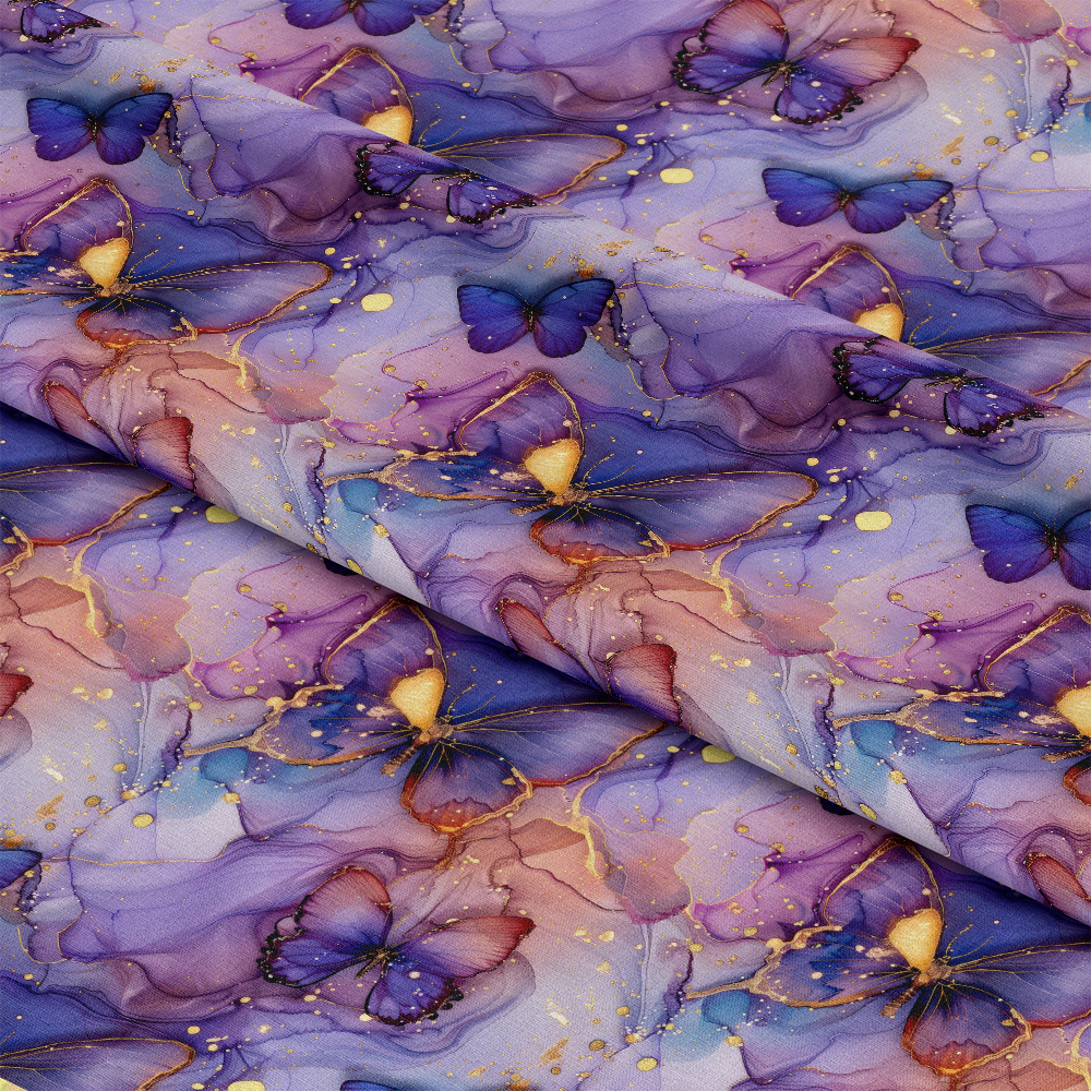 Pastel Alcohol Ink Butterfly Pattern 12 Quilting Cotton Fabric