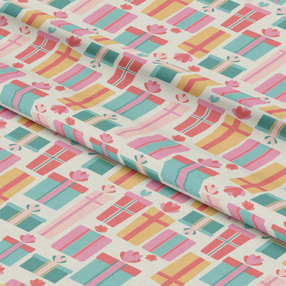 Pastel Christmas Pattern 3 Quilting Cotton Fabric