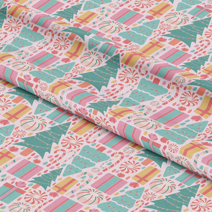 Pastel Christmas Pattern 5 Quilting Cotton Fabric