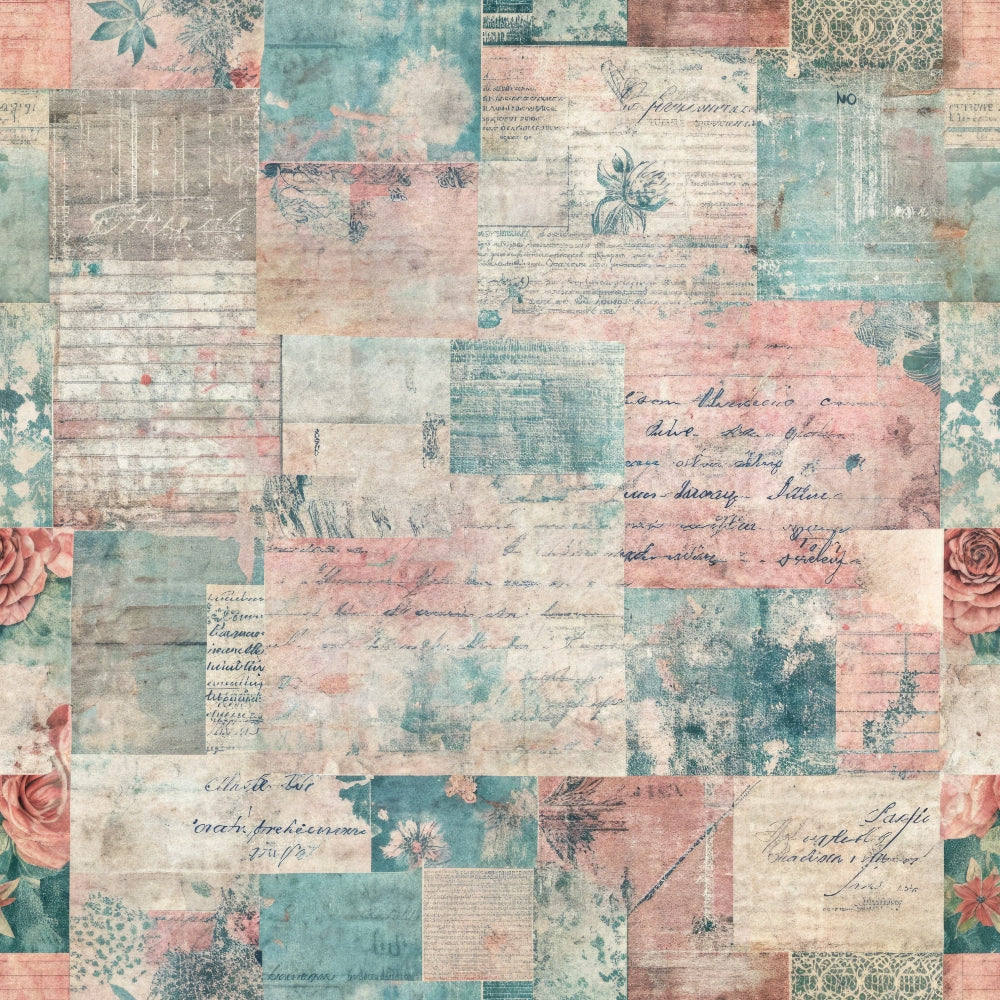 Pastel Grunge Nostalgia Pattern 11 Quilting Cotton Fabric