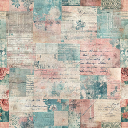 Pastel Grunge Nostalgia Pattern 11 Quilting Cotton Fabric