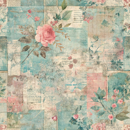Pastel Grunge Nostalgia Pattern 2 Quilting Cotton Fabric