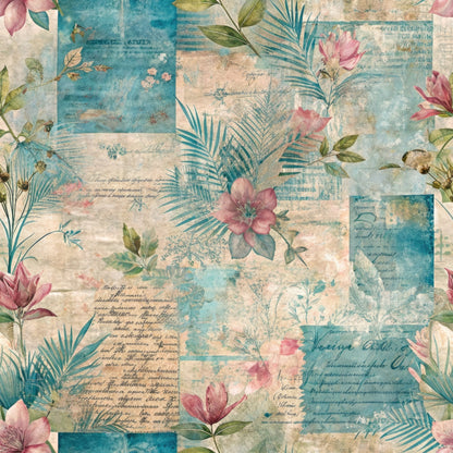 Pastel Grunge Nostalgia Pattern 8 Quilting Cotton Fabric