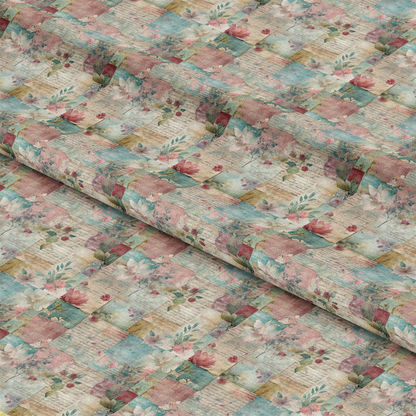 Pastel Grunge Nostalgia Pattern 9 Quilting Cotton Fabric