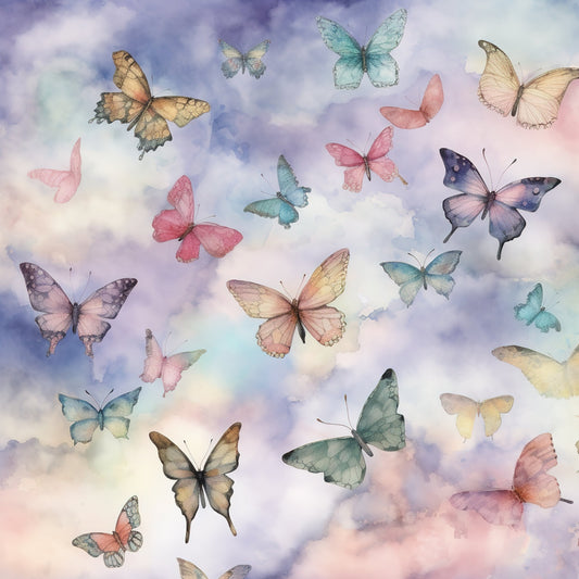 Pastel Butterfly Heaven Pattern 6 Quilting Cotton Fabric