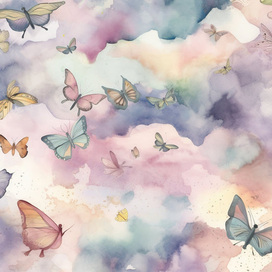 Pastel Butterfly Heaven Pattern 9 Quilting Cotton Fabric