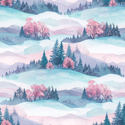 Pastel Christmas Wonderland Pattern 10 Quilting Cotton Fabric