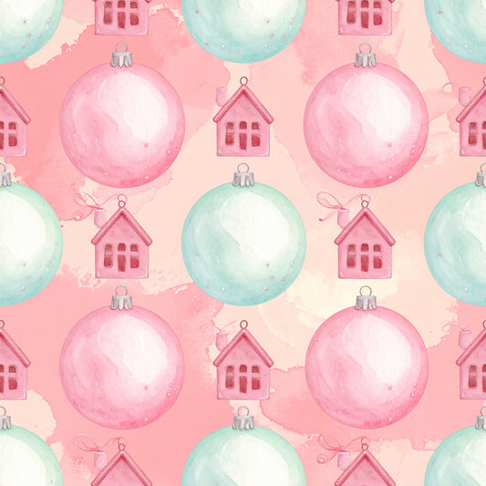 Pastel Christmas Wonderland Pattern 16 Quilting Cotton Fabric