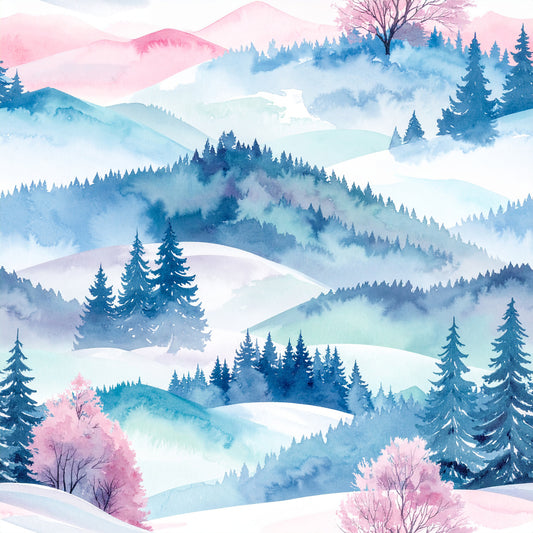 Pastel Christmas Wonderland Pattern 21 Quilting Cotton Fabric