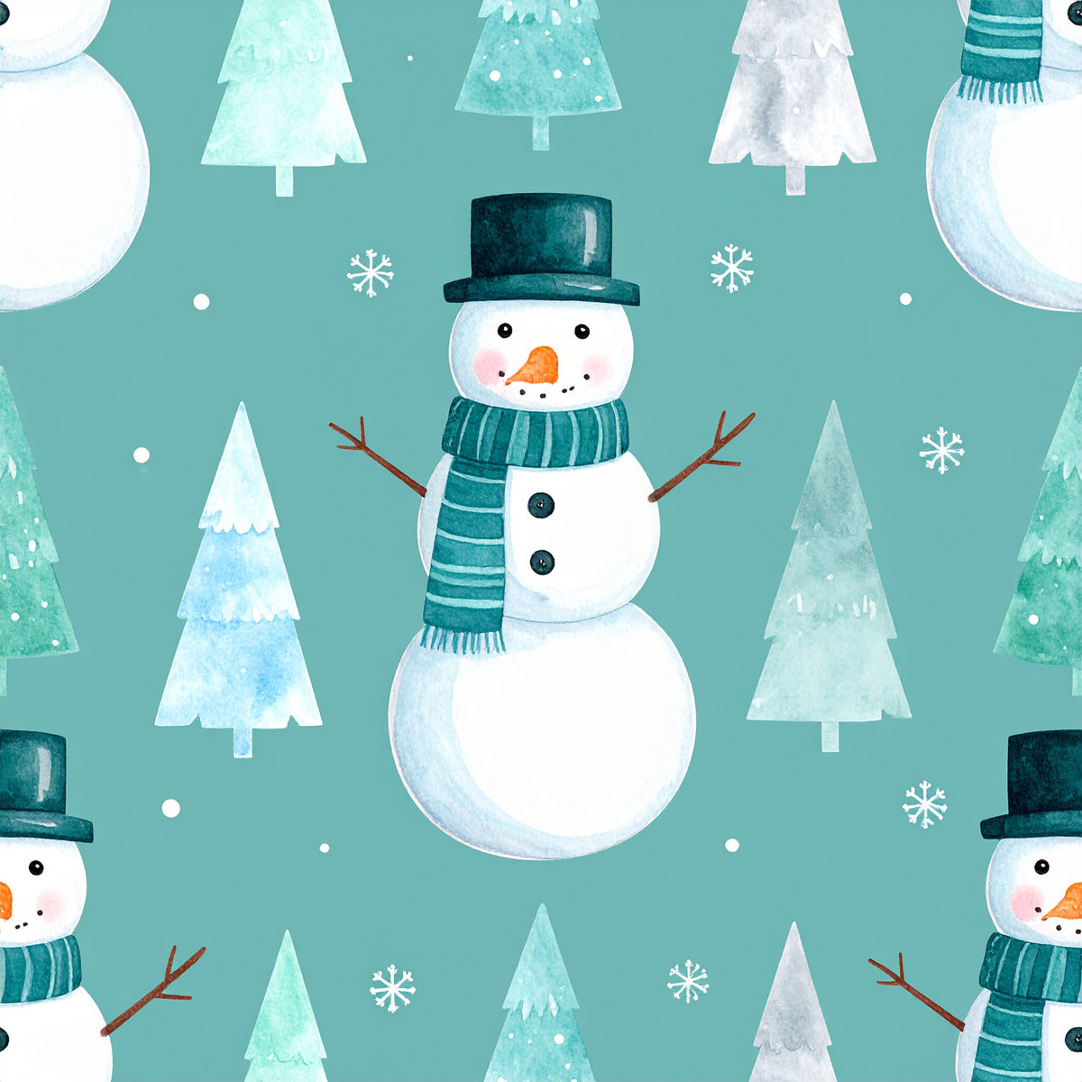 Pastel Christmas Wonderland Pattern 26 Quilting Cotton Fabric