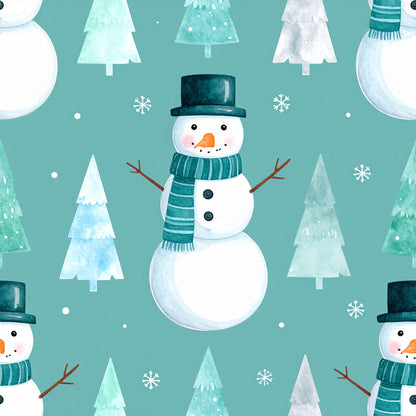Pastel Christmas Wonderland Pattern 26 Quilting Cotton Fabric