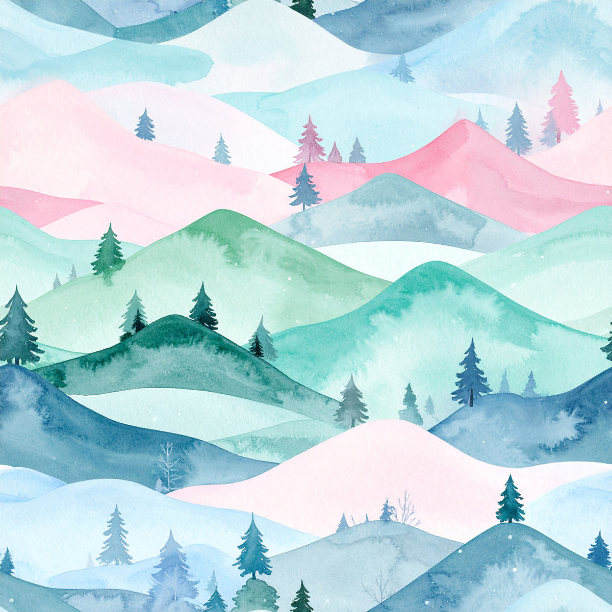 Pastel Christmas Wonderland Pattern 3 Quilting Cotton Fabric