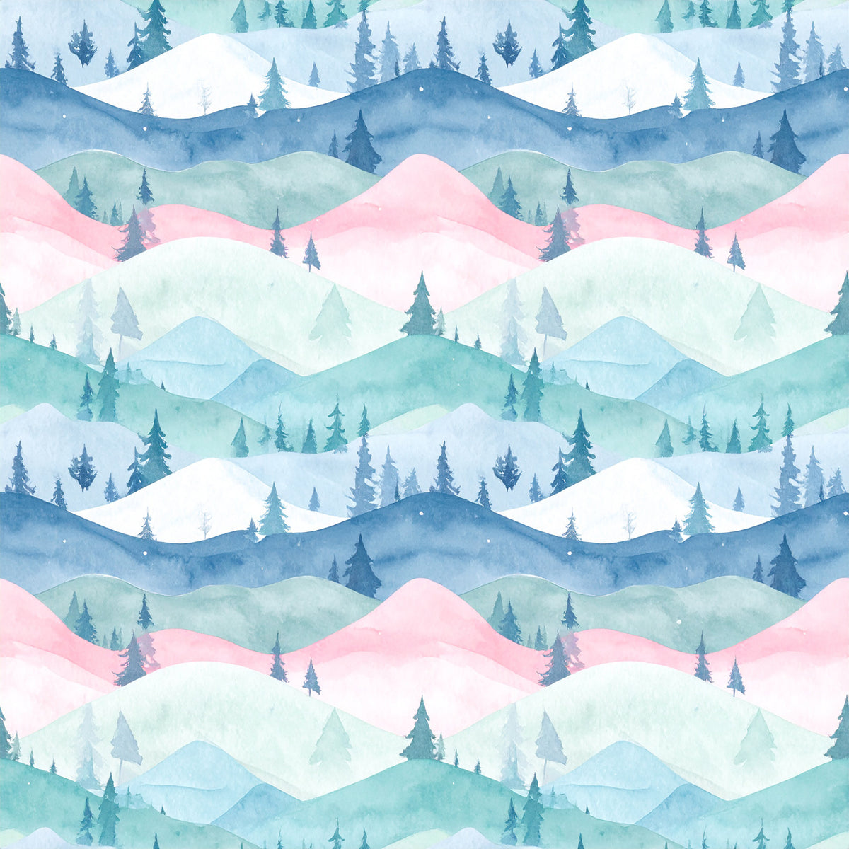 Pastel Christmas Wonderland Pattern 4 Quilting Cotton Fabric