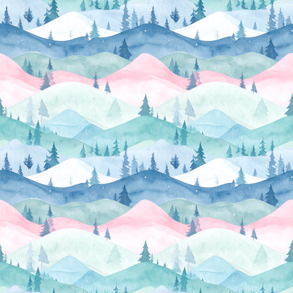 Pastel Christmas Wonderland Pattern 4 Quilting Cotton Fabric