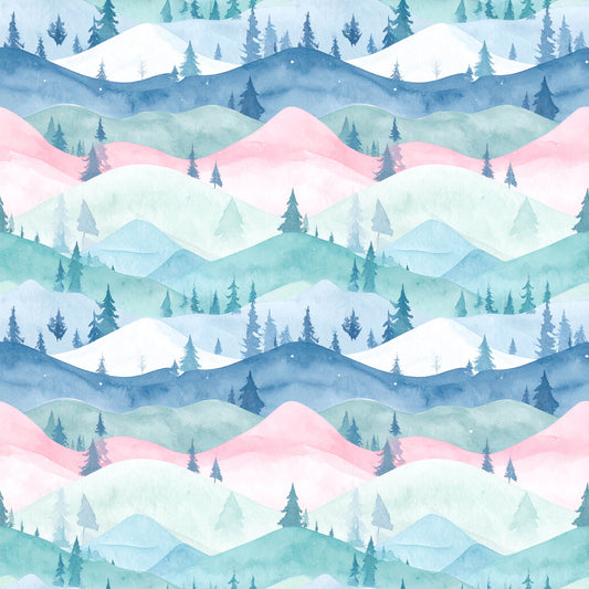 Pastel Christmas Wonderland Pattern 4 Quilting Cotton Fabric