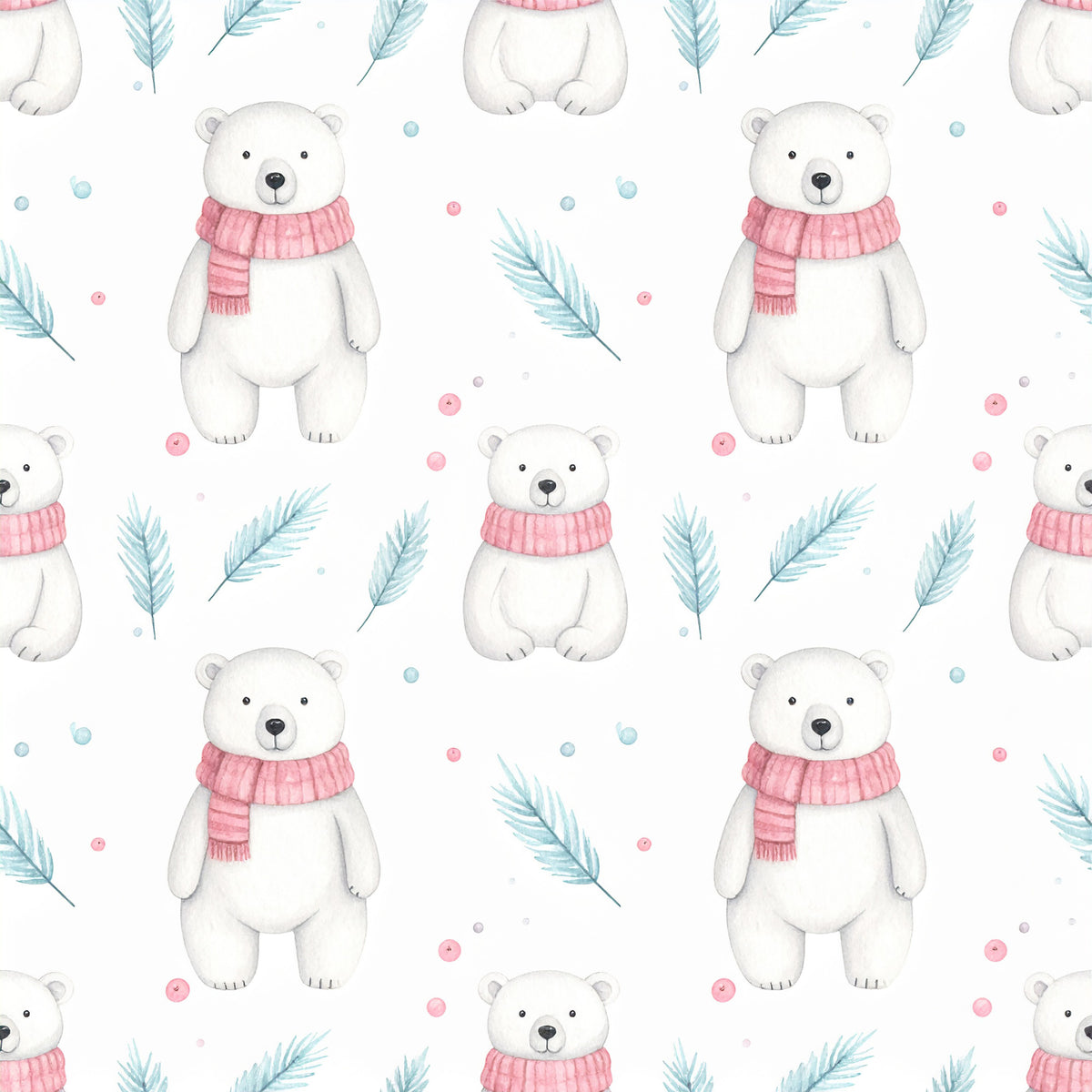 Pastel Christmas Wonderland Pattern 5 Quilting Cotton Fabric