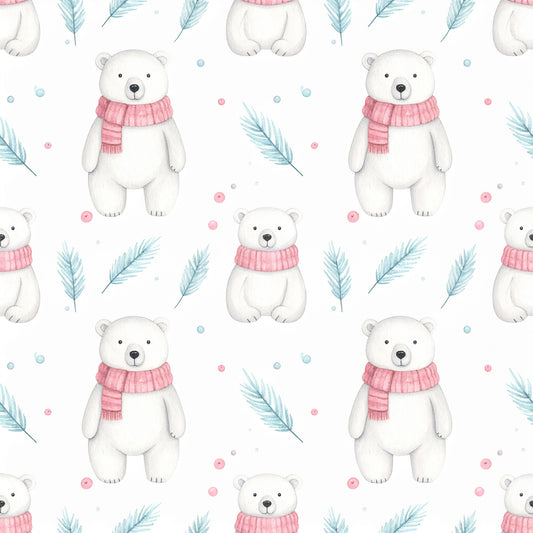 Pastel Christmas Wonderland Pattern 5 Quilting Cotton Fabric