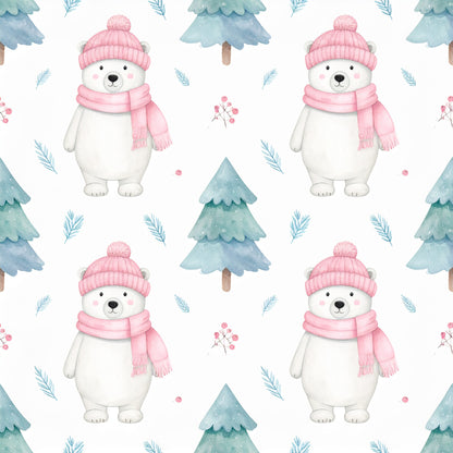 Pastel Christmas Wonderland Pattern 6 Quilting Cotton Fabric