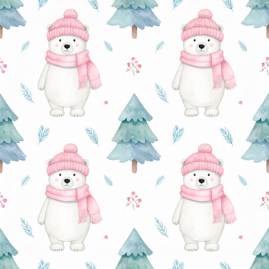 Pastel Christmas Wonderland Pattern 6 Quilting Cotton Fabric