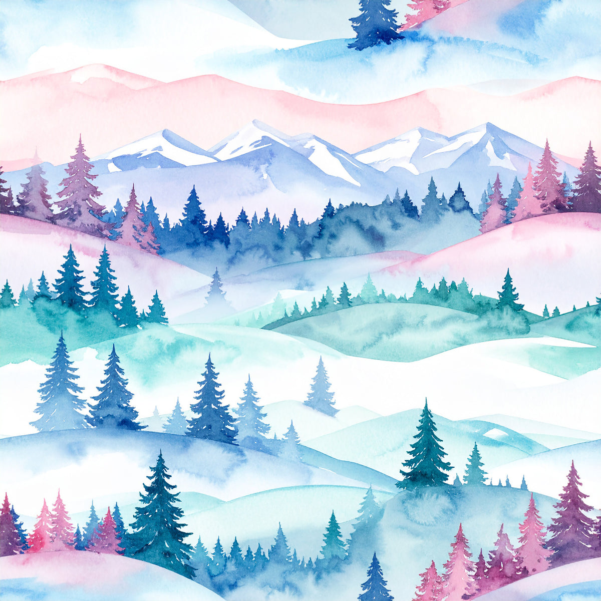 Pastel Christmas Wonderland Pattern 7 Quilting Cotton Fabric