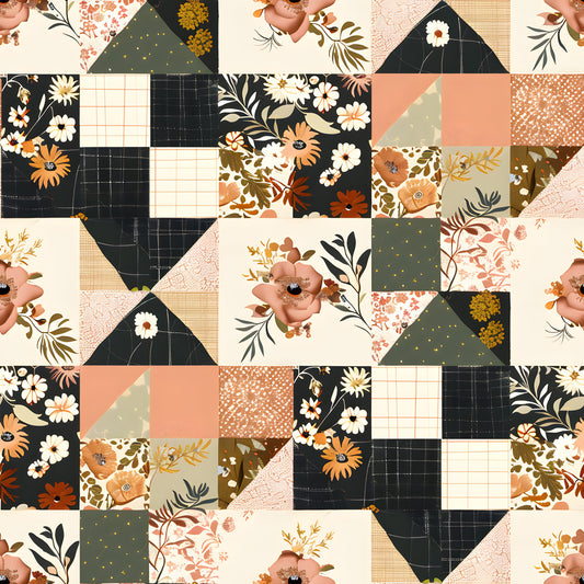 Pastel Farmhouse Patchwork Pattern 10 Quilting Cotton Fabric