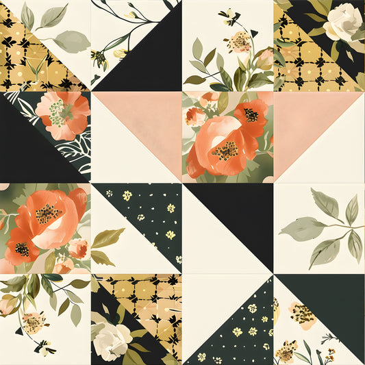 Pastel Farmhouse Patchwork Pattern 14 Quilting Cotton Fabric