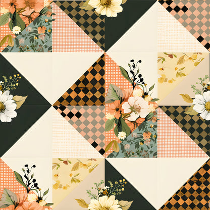 Pastel Farmhouse Patchwork Pattern 15 Quilting Cotton Fabric