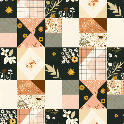 Pastel Farmhouse Patchwork Pattern 4 Quilting Cotton Fabric