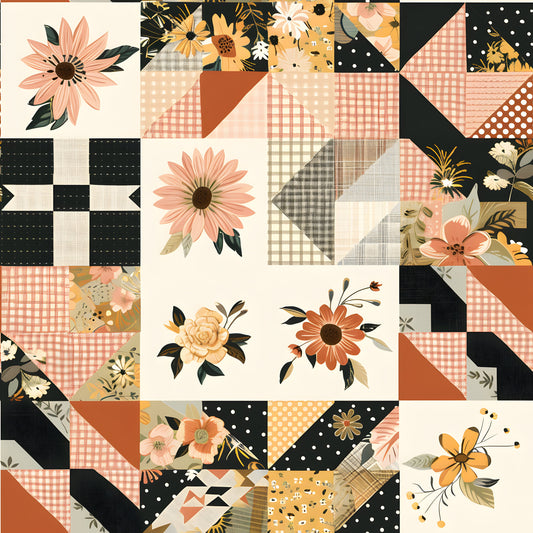 Pastel Farmhouse Patchwork Pattern 5 Quilting Cotton Fabric