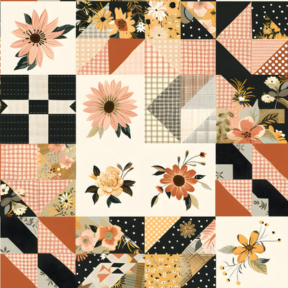 Pastel Farmhouse Patchwork Pattern 5 Quilting Cotton Fabric