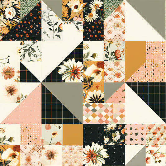 Pastel Farmhouse Patchwork Pattern 7 Quilting Cotton Fabric