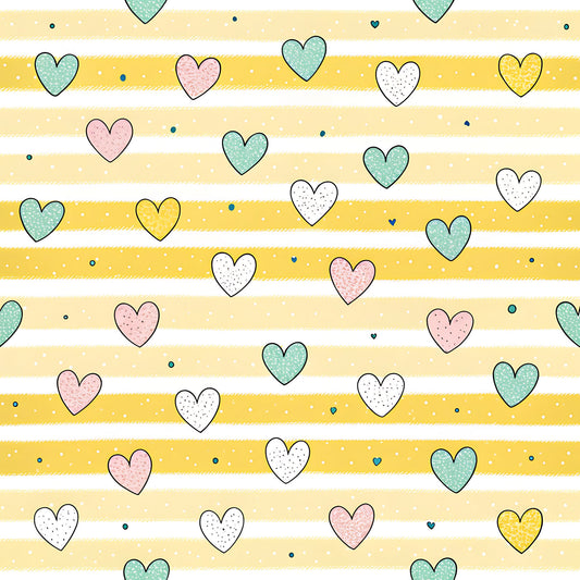 Pastel Floral Bumblebee Pattern 1 Quilting Cotton Fabric