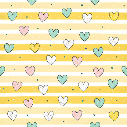 Pastel Floral Bumblebee Pattern 1 Quilting Cotton Fabric