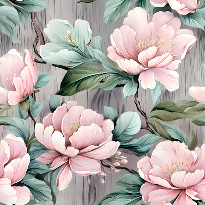 Pastel Floral Wood Pattern 4 Quilting Cotton Fabric