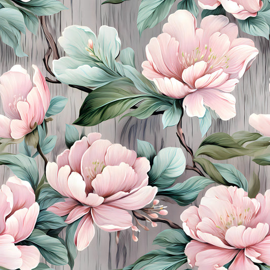 Pastel Floral Wood Pattern 4 Quilting Cotton Fabric