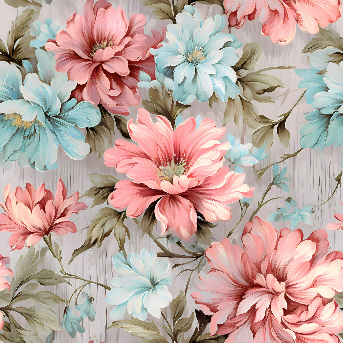 Pastel Floral Wood Pattern 5 Quilting Cotton Fabric