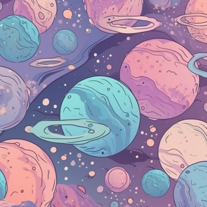 Pastel Galaxy Pattern 3 Quilting Cotton Fabric