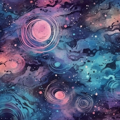 Pastel Galaxy Pattern 4 Quilting Cotton Fabric