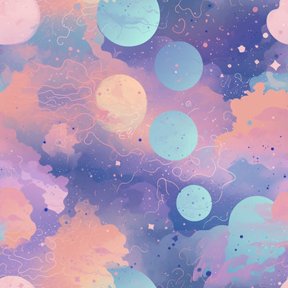 Pastel Galaxy Pattern 6 Quilting Cotton Fabric