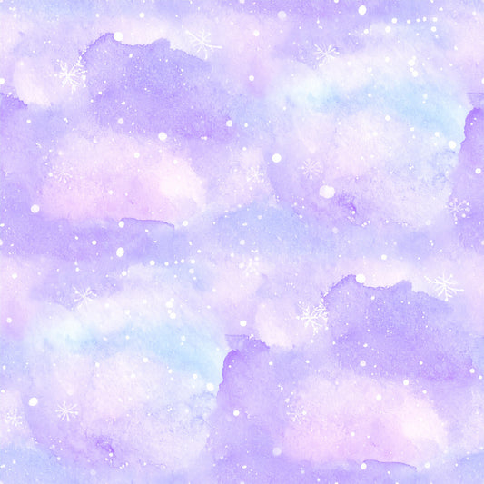Pastel Snowflake Watercolor Winter Pattern 1 Quilting Cotton Fabric