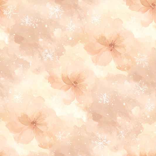 Pastel Snowflake Watercolor Winter Pattern 14 Quilting Cotton Fabric