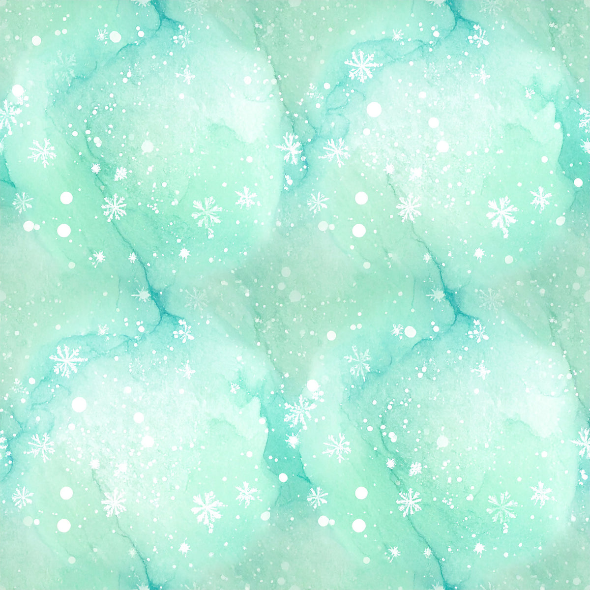 Pastel Snowflake Watercolor Winter Pattern 17 Quilting Cotton Fabric