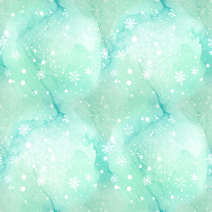 Pastel Snowflake Watercolor Winter Pattern 17 Quilting Cotton Fabric
