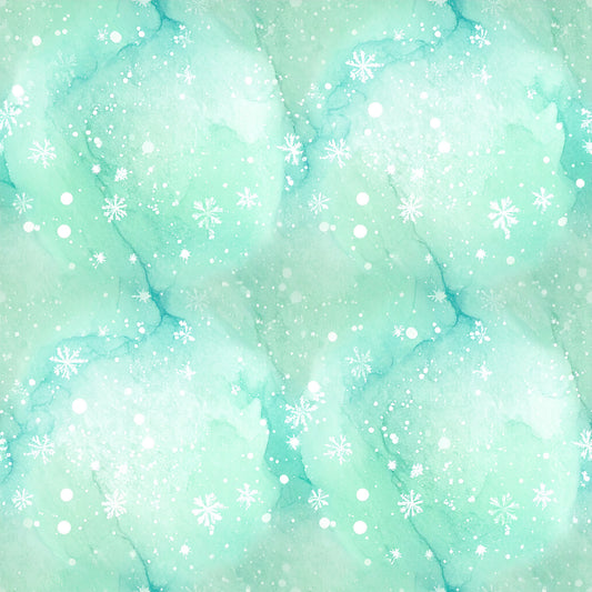 Pastel Snowflake Watercolor Winter Pattern 17 Quilting Cotton Fabric