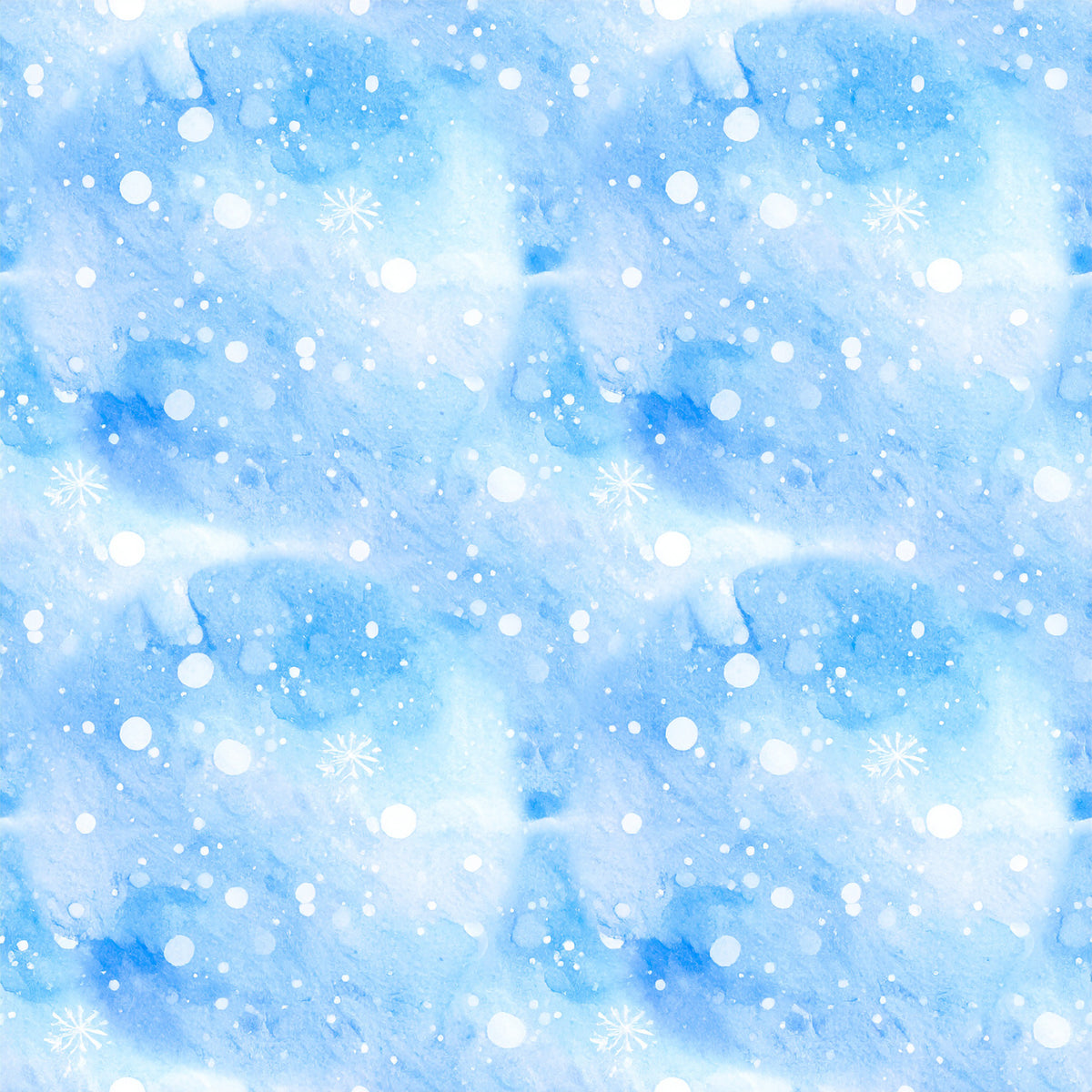 Pastel Snowflake Watercolor Winter Pattern 25 Quilting Cotton Fabric