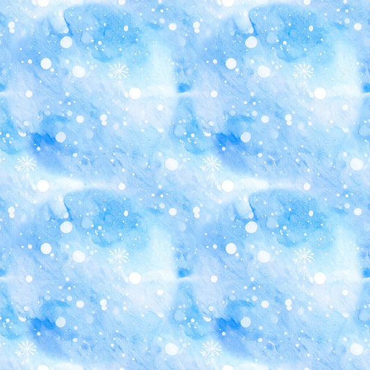 Pastel Snowflake Watercolor Winter Pattern 25 Quilting Cotton Fabric