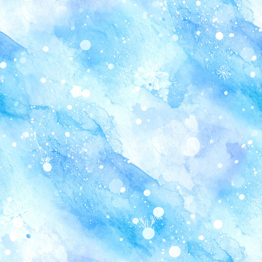 Pastel Snowflake Watercolor Winter Pattern 26 Quilting Cotton Fabric